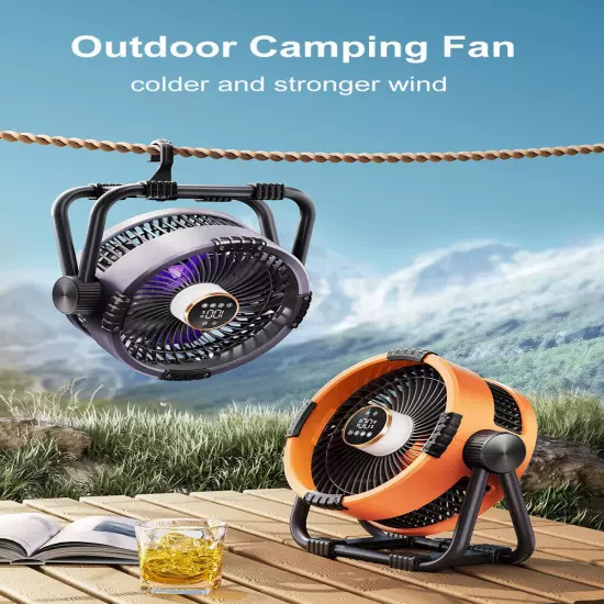 20000mAh Camping Fan Rechargeable Battery Portable Outdoor Fan Wireless Tent Fan