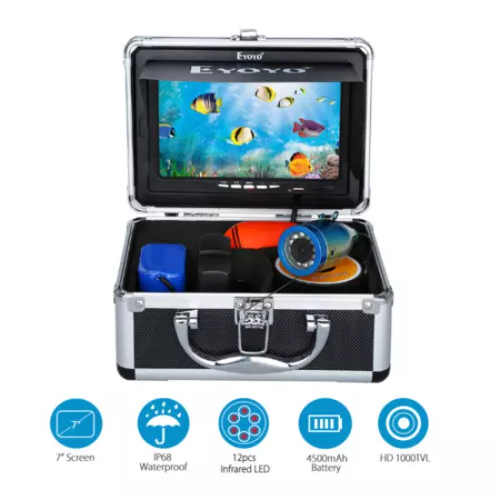 30m 7inch HD 1000TVL Fish Finder Underwater Fishing Camera Waterproof Infrareds