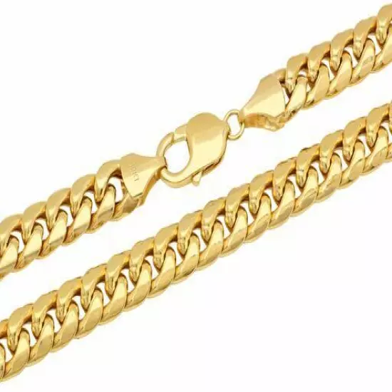 10k Yellow Gold 4.5mm-6mm Miami Cuban Link Chain Necklace Bracelet 7"-30" Hollow