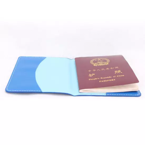 1PC PU Leather Passport Cover Case Holder Travel Purse ID Card Cover Solid Color