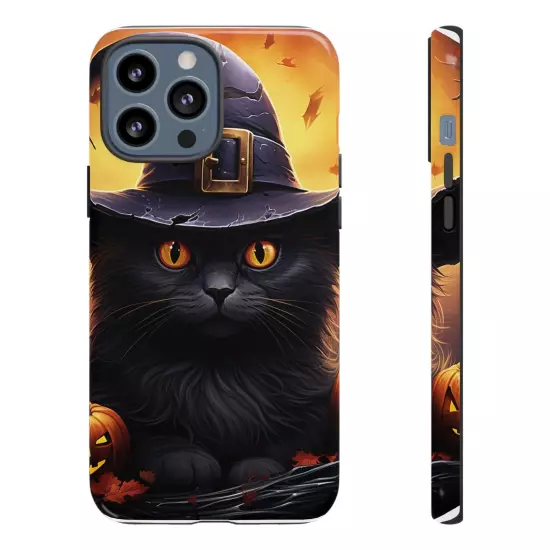 Custom Dual Layer Protective iPhone Case, Cat Witch