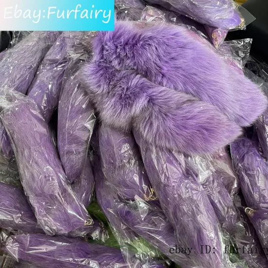 2/5/10 wholesale Dyed Color Real Blue Fox Tail Fur Keyring Pendant Cosplay Toy