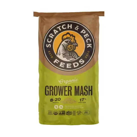 Organic Grower Mash Chicken Feed - 25-lbs - 17% Protein, Non-GMO Project Veri...