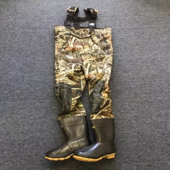 KOBUK Men's 3.5mm MAX-4 Camo Hunting Neoprene Chest Wader Boots Sz 10 600G LTD