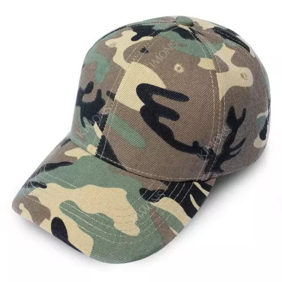 Solid Plain Baseball Cap Trucker Camo Blank Hat Ball Men Women Adjustable VC