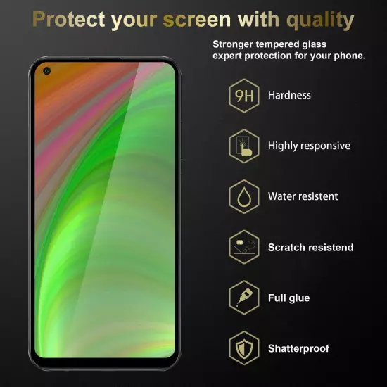 3x Fullcover Tempered Glass for Motorola MOTO G8 POWER Screen Protection Film