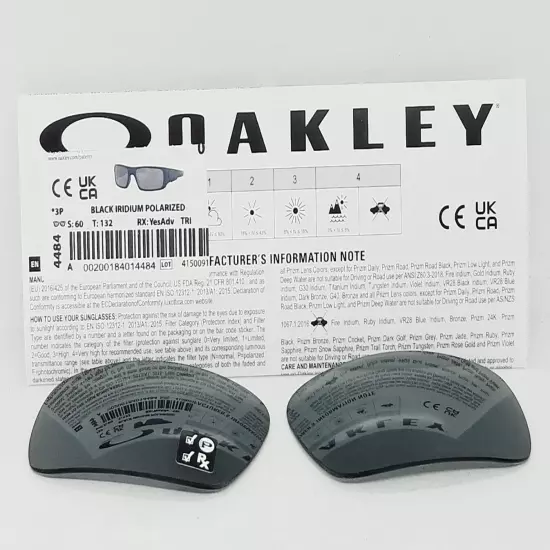 Oakley CRANKSHAFT replacement BLACK IRIDIUM POLARIZED sunglasses LENSES New OEM