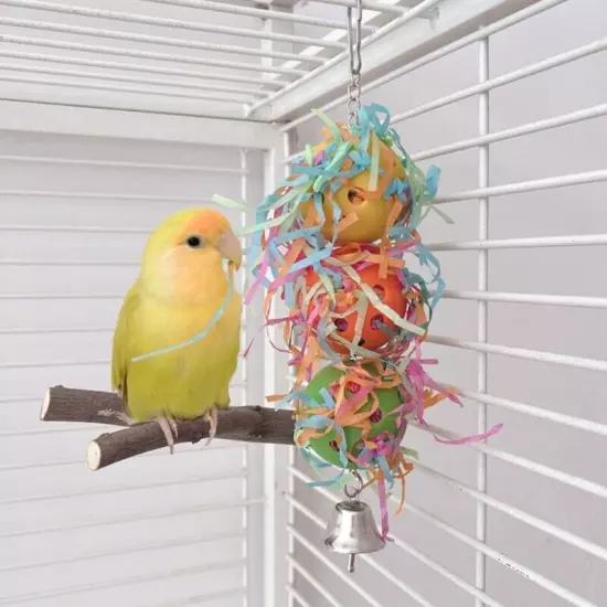 Bird Entertainment Toy Parrots Shredders Toy Natural Teething Chew Hanging