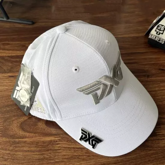 1PC White Golf Cap PXG Darkness Casual Hat Adjustable Outdoor Caps W/Ball Mark