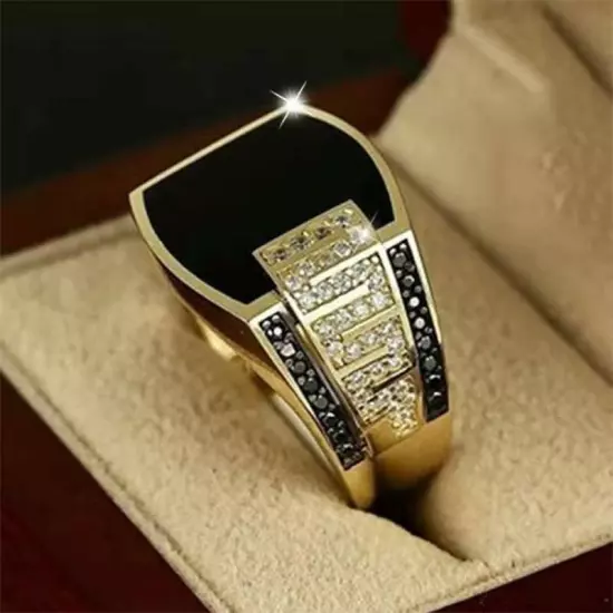 Cool Punk Gold Silver Rings for Men's Jewelry Party Band Boyfriend Gift Size7-13