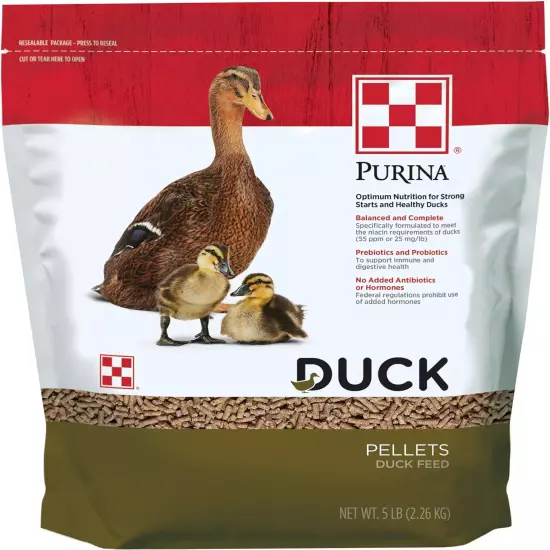 Purina | Nutritionally Complete Duck Feed for All Life-Stages | 5 Pound (5 Lb.) 