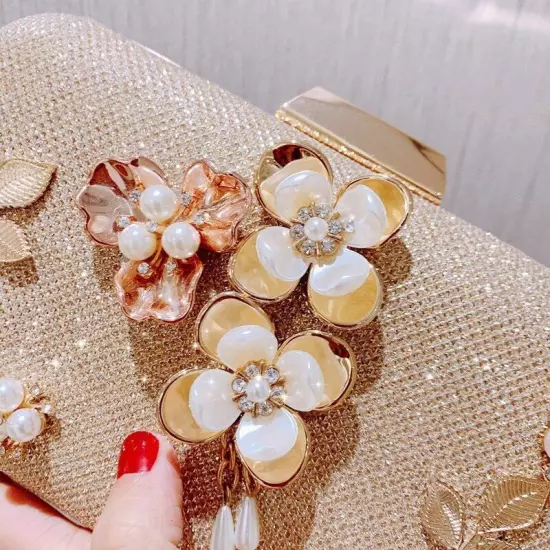 Flower Evening Bag Bags Women Wedding Party Wedding Handbags Gold Evening Bag