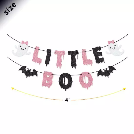 Little Boo Banner Little Boo Cake Topper for Halloween Girl Baby Shower the S...