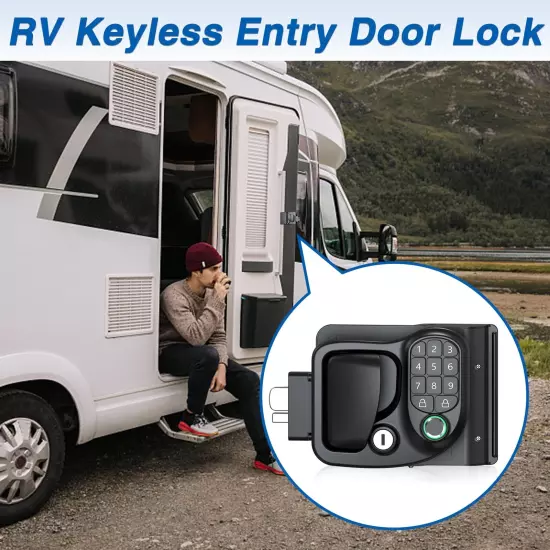 Upgraded RV Door Lock Replacement with Mechanical Keys Fingerprint Password