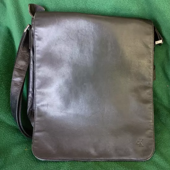 Calvin Klein Men's Black Leather Messenger Bag -- an instant classic!