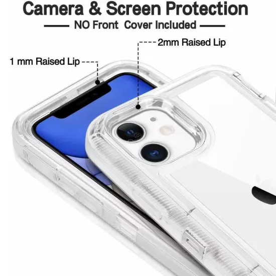 For iPhone 16 PRO MAX 16 PLUS + Clear Transparent Hybrid Case Clip fits Otterbox