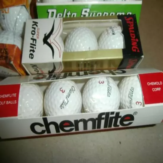  5 Vintage Sleeves Golf Balls Kro-Flite Chemflite Delta Supreme Jack Nicklaus