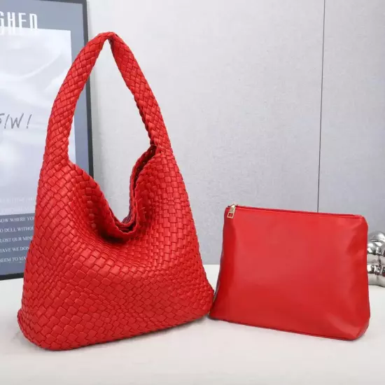 Women Woven Handbag High Quality Lightweight Travel Expanding Folders