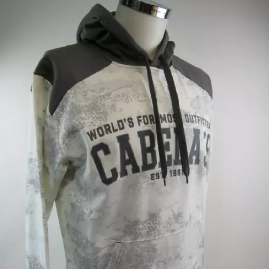 Cabela's Camouflage Sweatshirt Size SP Hunting Spell Out Logo Pullover Hooded B8