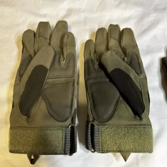 USA Tactical KNOCKER Gloves Rubberized Knuckle Lot Of 16 Blk /Grn Large