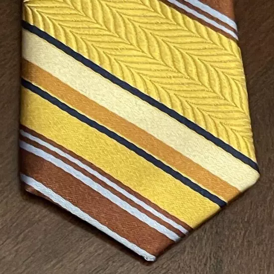 Jos. A. Bank Gold Brown Blue 100% Silk Men’s Neck Tie Made In China