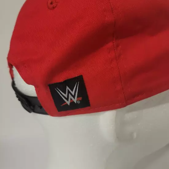 WWE Hat Cap Snapback Adjustable Chainlink Black Red Big Logo