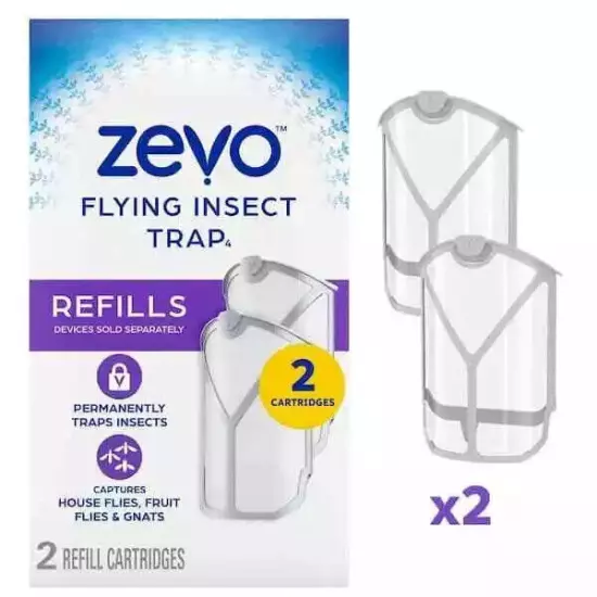 ZEVO Flying Insect Refills for Indoor Light Trap (2 Cartridges)