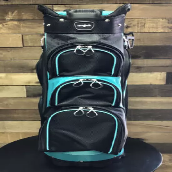 DEMO Majek Premium Ladies Black Teal Golf Bag 14-way Top 5013-LJKR