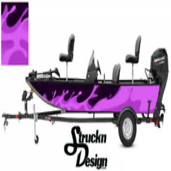 Purple Graphic Pontoon Wrap Water Splash Fishing Abstract Bass Boat Decal Vinyl