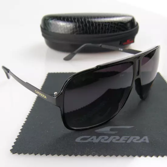 Men's Women Retro Sunglasses Unisex Square Matte Black Frame Carrera Glasses C34