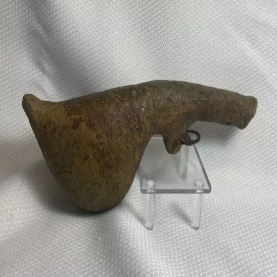  Antique 19th Century? Indonesian? Handmade Powderhorn Flask Hunting Canteen 