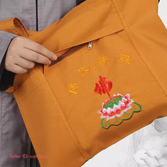 Buddhist Zen Monk Embroidery Shoulder Bag Meditation Kung Fu Shaolin Temple Bag