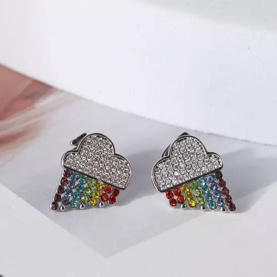 Kate Spade New York Silver Into The Sky Cloud Rainbow Stud earrings