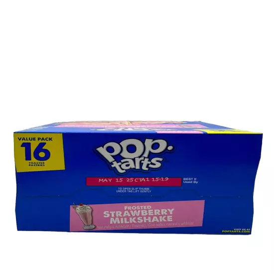 POP TARTS | FROSTED STRAWBERRY MILKSHAKE FLAVOR | 16 CT | 27 OZ BOX |