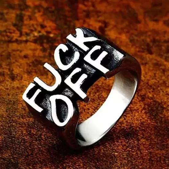 Domineering "FUCK/FUCK OFF" Finger Rings for Men Women Punk Jewelry Hip Hop Ring