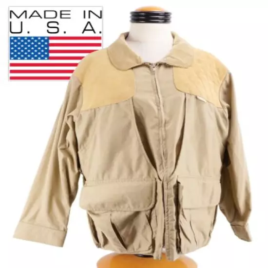 Vintage Remington Bird Hunting Shooting Tan Jacket Outdoor Game Coat Medium USA