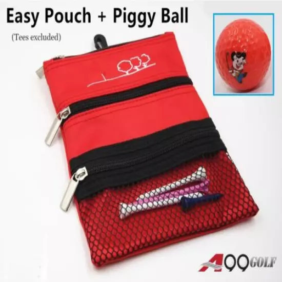 A99 Golf 3-Pocket Easy Pouch + 1pc Piggy Balls