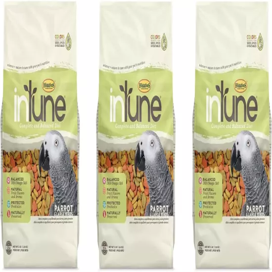 3 Pack of Intune Natural Pelleted Bird Food for Parrots- 3 Lbs Each