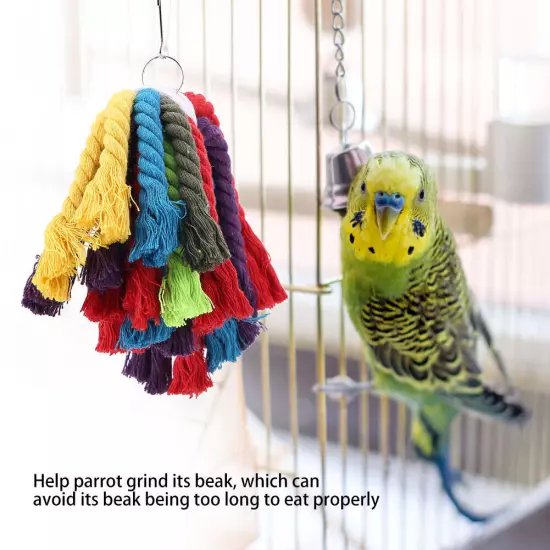 Pet Parrot Bite Chewing Toy Cotton Rope Bird Cage Hanging Toys