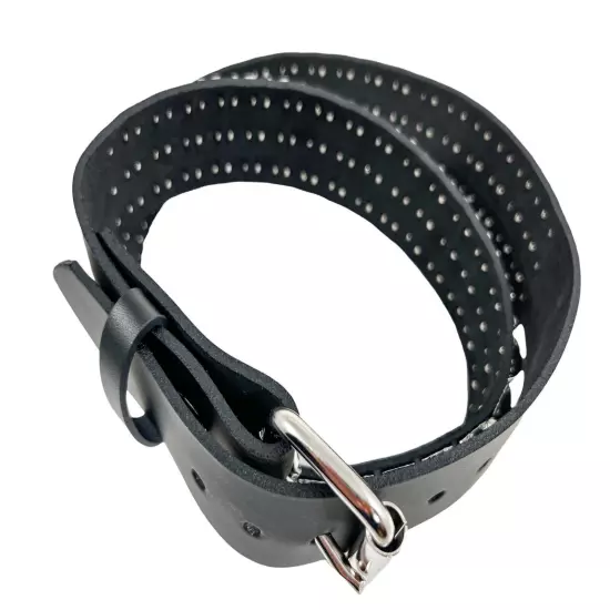 Three Row Pyramid Stud Belt Leather Handmade Studded Belt Punk Goth By Funk Plus