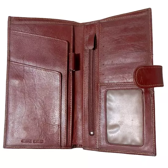 Civitan International Cognac Leather Travel Wallet Organizer