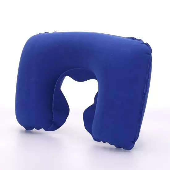 1X Portable Inflatable Flight Pillow Neck U Rest Air Cushion