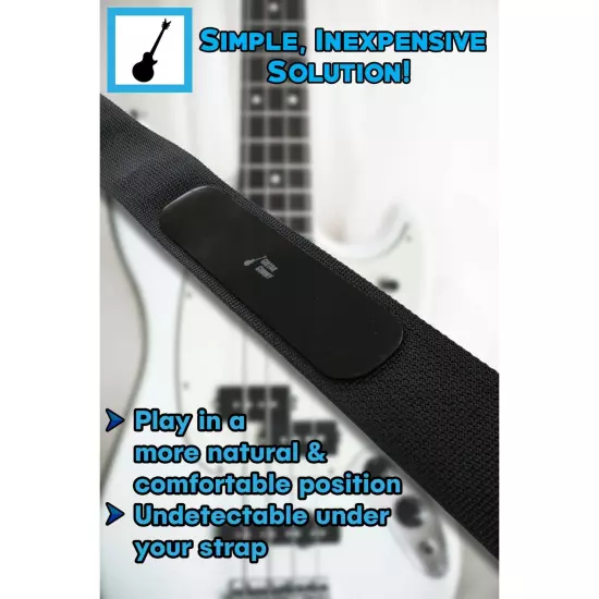 Guitar Gummy™ Guitar Strap Non Slip Grip Strips Pad *Prevent Neck Dive NEW Black