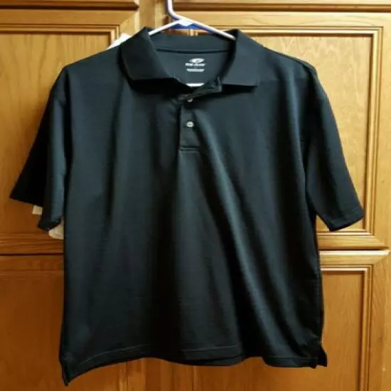 TOP FLITE Mens Golf Shirts Lot of 2 Size L black/white 100% Polyester