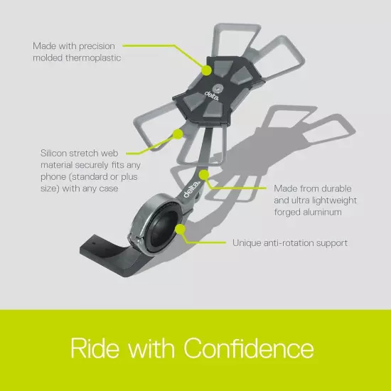 Delta Cycle Xmount Bike Phone Holder, Adjustable Fit for Any Handlebar & Phone