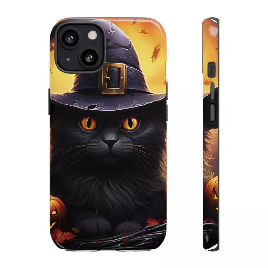 Custom Dual Layer Protective iPhone Case, Cat Witch