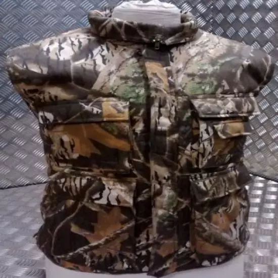 Hunters Action Vest Tree Camo Tactical Fishing Body Warmer All Sizes - NEW