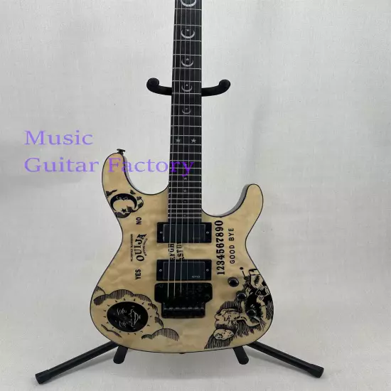 Solid New Natural ST Custom Ouija Electric Guitar Black Hardware Fast Ship