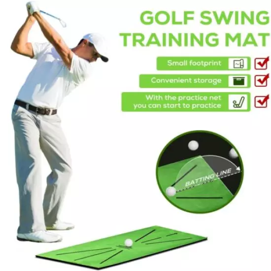 Golf Training Mat for Swing Detection Batting Practice Trajectory Pad Hiting Aid