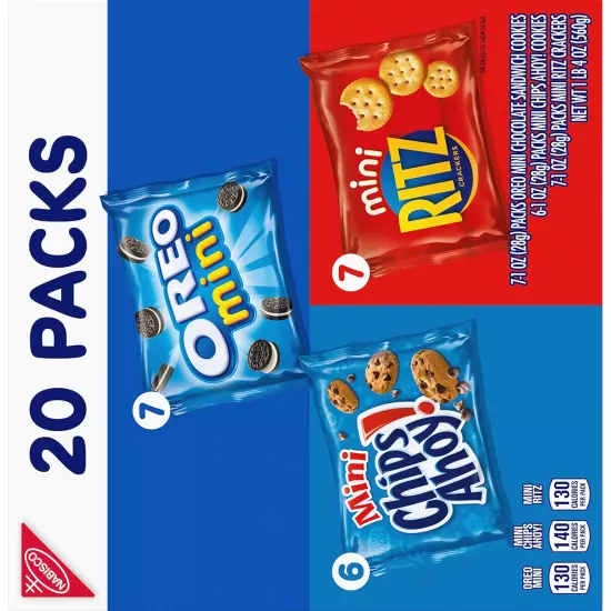 Sweet & Savory Mix Variety Pack, OREO Mini Cookies, CHIPS AHOY! Mini Cookies & R